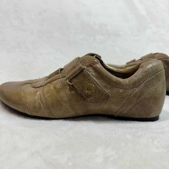 ECCO Women's 38 Elastic Strap Brown Leather Slip-On Comfortable Shoes - Picture 15 of 16